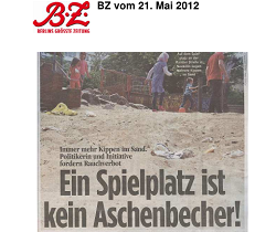 Ein Spielplatz ist kein Aschenbecher!