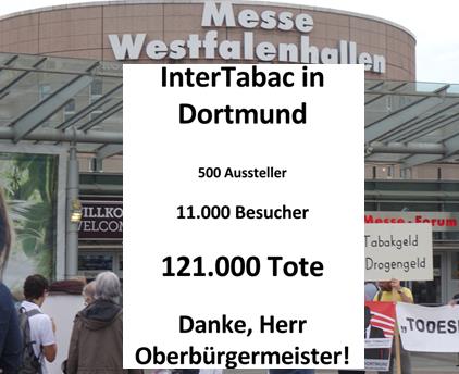 Tabakmesse InterTabac in Dortmund/ Grüne Bundespartei spricht sich gegen Nutzung der Westfalenhallen aus