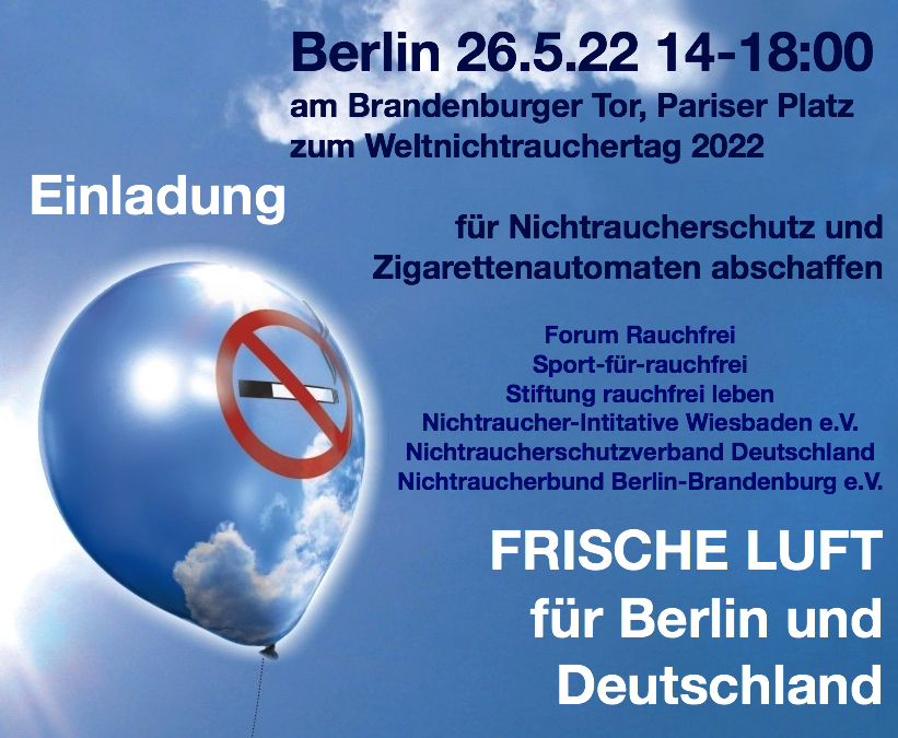 Bitte protestiert mit uns zum Weltnichtrauchertag